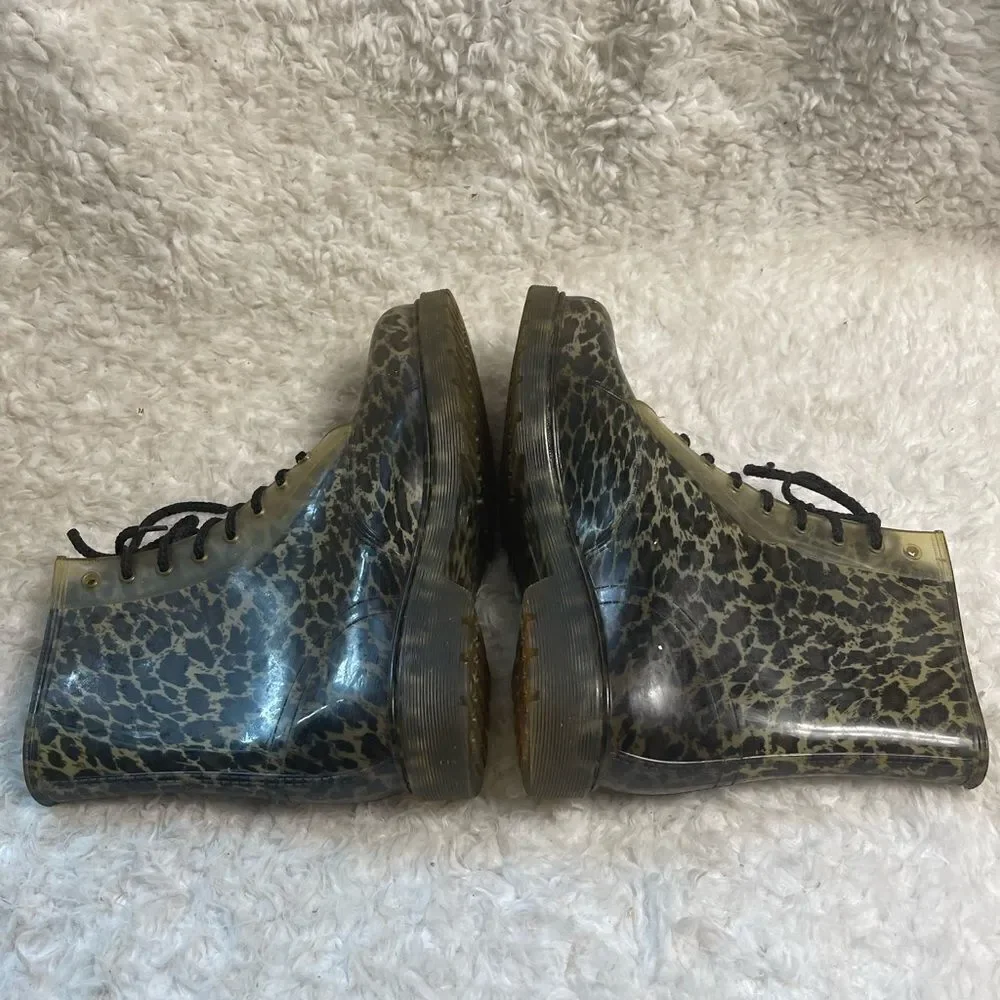 Animal Prints Rubber lace up combat rain boots size 11